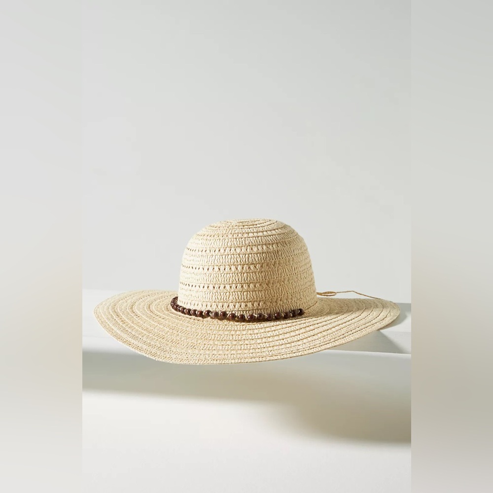 Anthropologie By Anthropologie Beaded Trim Floppy Hat